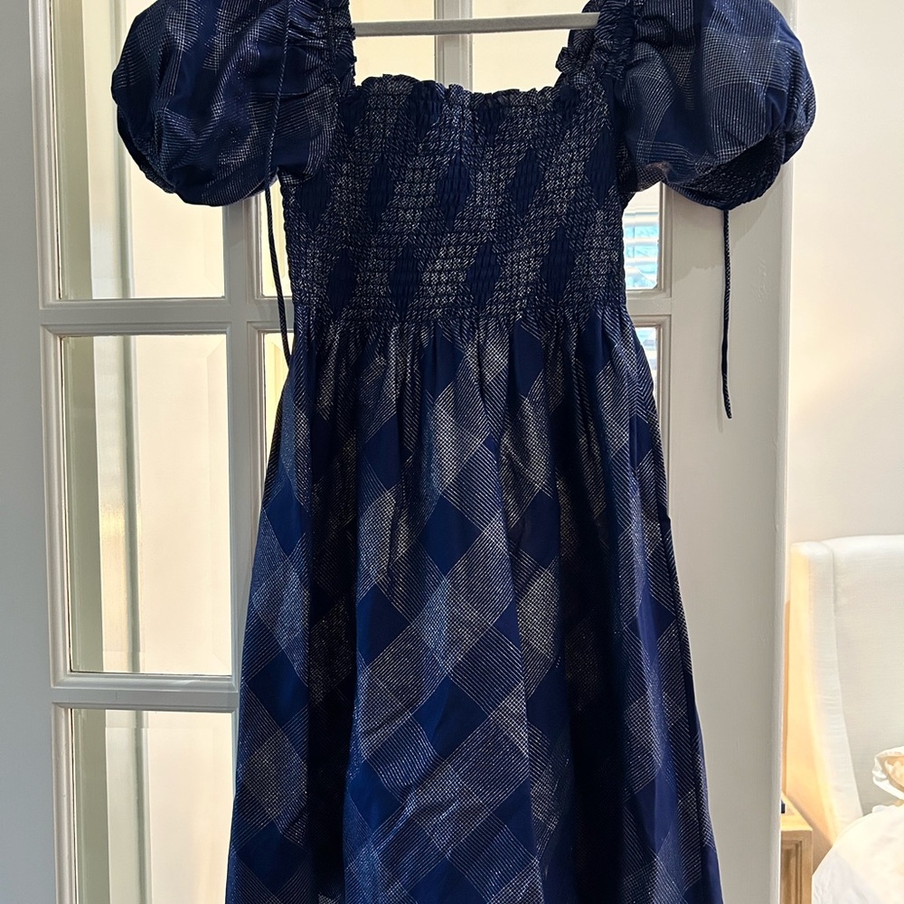 Hill House Navy Blue Plaid Dress